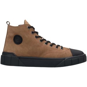 Estro, Schoenen, Heren, Bruin, 40 EU, Bruine Winter High-Top Sneakers