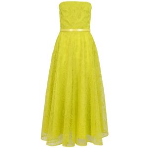 Max Mara Studio, Geborduurde Organza Jurk Geel Geel, Dames, Maat:XS