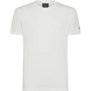 Peuterey, Tops, Heren, Wit, L, Katoen, Minimalistisch Logo T-shirt Jersey Katoen
