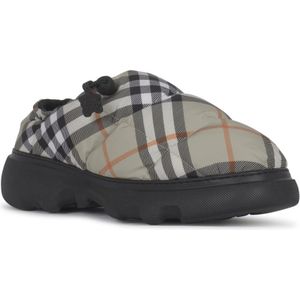 Burberry, Schoenen, Heren, Veelkleurig, 41 EU, Polyester, Gewatteerde Equestrian Muiltjes met Ruitprint