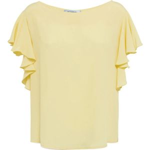 Blugirl, Tops, Dames, Geel, L, Katoen, Gele T-shirt en Polo