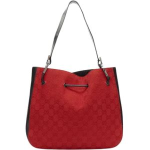 Gucci Vintage, Pre-owned, Dames, Rood, ONE Size, Leer, Pre-owned Fabric gucci-bags