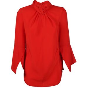 Victoria Beckham, Blouses & Shirts, Dames, Rood, S, Rode Candy Top - Oversized Blouse voor modebewuste vrouwen