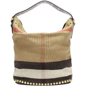 Burberry Vintage, Pre-owned, Dames, Beige, ONE Size, Leer, Pre-owned Fabric handbags