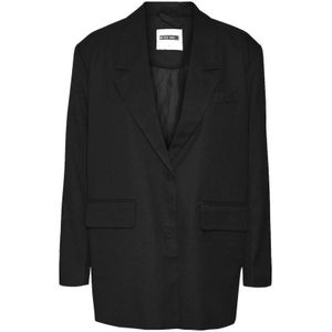 Noisy May, Jassen, Dames, Zwart, L, Oversized Blazer met Schoudervulling