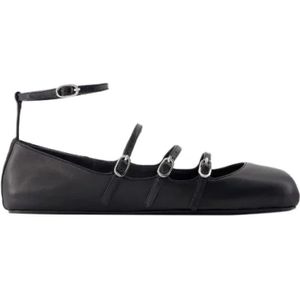 Alexander McQueen Pre-owned, Pre-owned, Dames, Zwart, 38 EU, Leer, Pre-owned Leather flats
