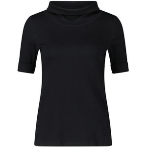 Marc Cain, Tops, Dames, Zwart, L, Sportief Turtleneck Shirt met Neon Strepen