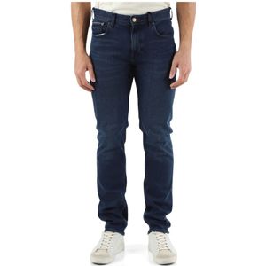 Tommy Hilfiger, Jeans, Heren, Blauw, W31, Katoen, Straight Fit Jeans Vijf Zakken Denton