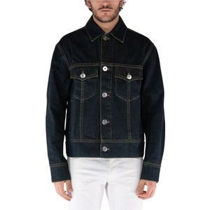 Lanvin, Geborduurde Denim Jas Zwart, Heren, Maat:L