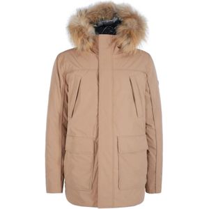 YES Zee, Jassen, Heren, Bruin, XL, Nylon, Kameel Parka Jas