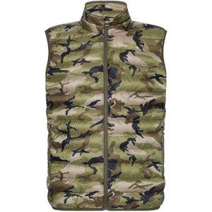 Tommy Hilfiger, Opvouwbare Mouwloze Camouflage Puffer Vest Groen, Heren, Maat:M
