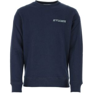 Études, Sweatshirts & Hoodies, Heren, Blauw, L, Katoen, Blauwe katoenen sweatshirt - Stijlvol en comfortabel