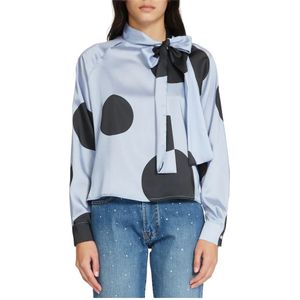 Silvian Heach, Oversized Polkadot Blouse Blauw, Dames, Maat:XL