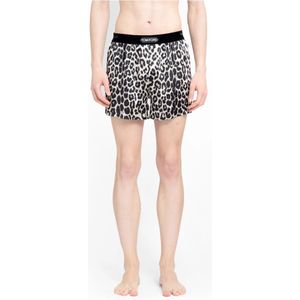 Tom Ford, Luipaardprint Zijden Boxershorts Veelkleurig, Heren, Maat:S