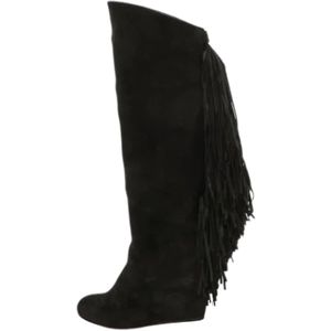 Christian Louboutin Pre-owned, Pre-owned, Dames, Zwart, 36 EU, Suède, Pre-owned Suede boots