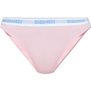 Dsquared2, Ondergoed, Dames, Roze, 2Xl, Katoen, Katoenen slipjes