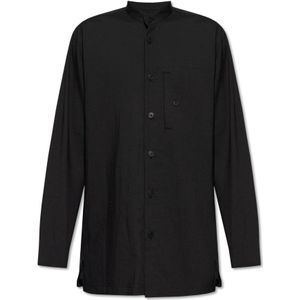 Issey Miyake, Overhemden, Heren, Zwart, L, Homme Plissé shirt met zak