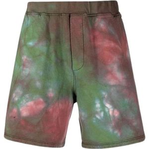 Dsquared2, Korte broeken, Heren, Veelkleurig, S, Katoen, Katoenen Tie-Dye Sportshorts