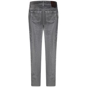 Hand Picked, Jeans, Heren, Grijs, W40, Katoen, Staalgekleurde Corduroy Slim-Fit Broek