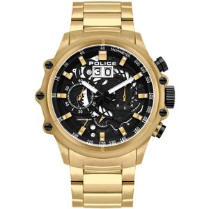 Police, Gouden Stalen Quartz Horloge Geel, Heren, Maat:ONE Size