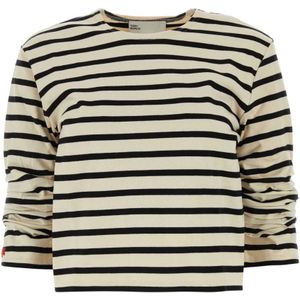 Tory Burch, Tops, Dames, Beige, M, Katoen, Katoenen Bedrukt T-shirt