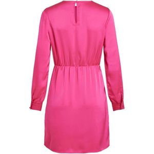 Vila, Kleedjes, Dames, Roze, S, Polyester, Fuchsia Lange Mouw Jurk