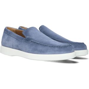 Giorgio, Schoenen, Heren, Blauw, 44 EU, Suède, Blauwe Suède Loafers met Sportieve Look