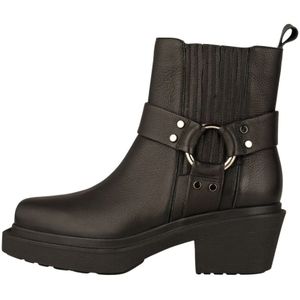 Shoe the Bear, Schoenen, Dames, Zwart, 39 EU, Leer, Leren Bikerlaars met Harnasdetails