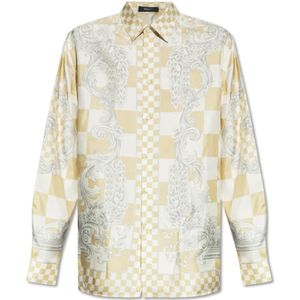 Versace, Zijden overhemd Beige, Heren, Maat:XL