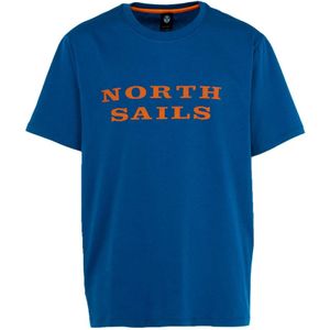 North Sails, Tops, Heren, Blauw, 2Xl, Katoen, Stijlvolle T-Shirt Collectie voor Mannen