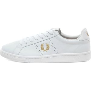 Fred Perry, Geperforeerde leren tennisschoenen Wit, Heren, Maat:42 EU