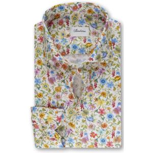 Stenströms, Overhemden, Heren, Veelkleurig, L, Witte Bloemen Oxford Overhemd