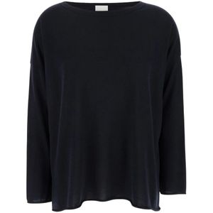 Allude, Boatneck Sweater 1/1 Blauw, Dames, Maat:XS