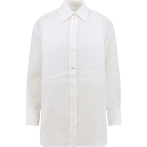 Zimmermann, Blouses & Shirts, Dames, Wit, M, Witte Overhemd met Puntige Kraag