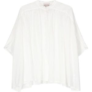 Semicouture, Blouses & Shirts, Dames, Wit, L, Katoen, Witte Katoen-Zijde Blouse