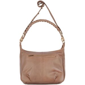 Btfcph, Gevlochten Band Skind Tas - Satijn Beige met Licht Gouden Acc. Bruin, Dames, Maat:ONE Size