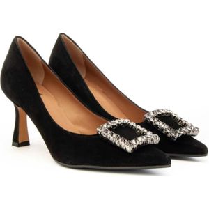 Roberto Festa, Schoenen, Dames, Zwart, 36 EU, Suède, Lilly Suède Pumps met Bijoux Accessoire