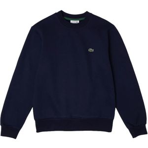 Lacoste, Sweatshirts & Hoodies, Heren, Blauw, L, Katoen, Blauwe Casual Sweater voor Heren