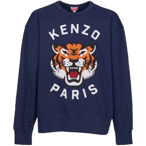Kenzo, Sweatshirts & Hoodies, Heren, Blauw, M, Katoen, Sweatshirts