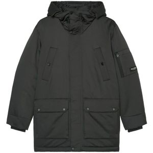 Marc O'Polo, Mantels, Heren, Grijs, 3Xl, Katoen, Puffer parka met capuchon