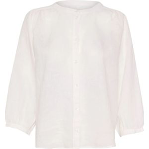 Part Two, Eenvoudige Linnen Blouse Bright White Wit, Dames, Maat:L