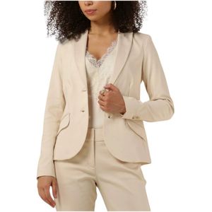 Summum Woman, Jassen, Dames, Beige, XS, Klassieke Stretch Blazer in Off-White