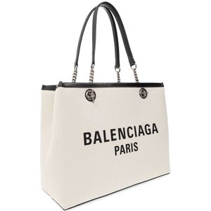 Balenciaga, Tassen, Dames, Beige, ONE Size, Katoen, ‘Duty Free Medium’ shopper tas