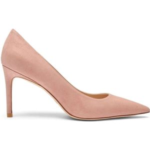 Stuart Weitzman, Schoenen, Dames, Beige, 38 EU, Suède, Klassieke puntige pump