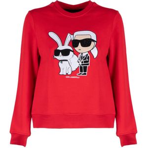 Karl Lagerfeld, Sweatshirts & Hoodies, Dames, Rood, L, Katoen, Sweatshirt