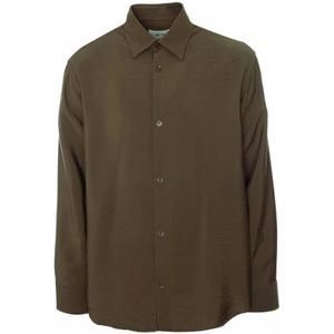 Nn07, Overhemden, Heren, Groen, XL, Modal Mix Overhemd met Kent Kraag