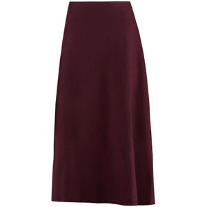 Jil Sander, Rokken, Dames, Rood, M, Wol, Wollen rok met uitlopende zoom