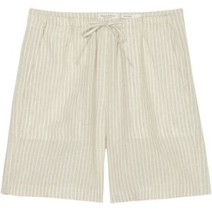 Marc O'Polo, Gestreepte shorts normaal Beige, Dames, Maat:2XL