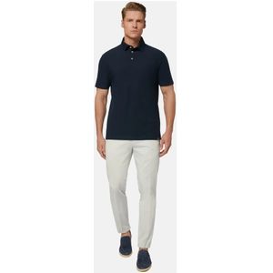 Boggi Milano, Tops, Heren, Blauw, 2Xl, Katoen, Regular Fit Polo Shirt in katoenen Crêpe Jersey