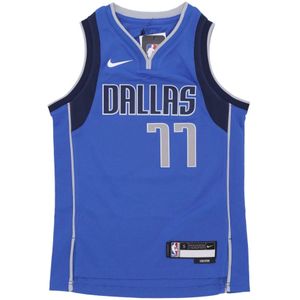 Nike, Luka Doncic NBA Icon Edition Shirt Blauw, Heren, Maat:S